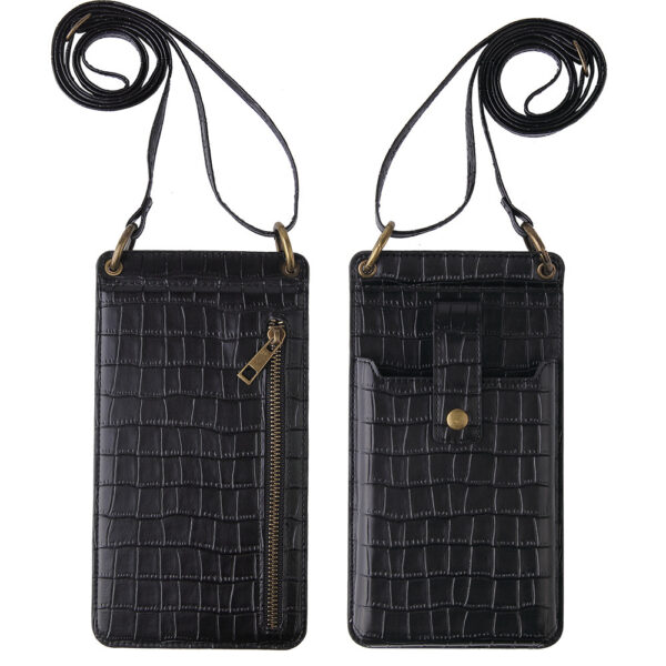 Multi-function Crossbody Bags For Mobile Phone Crocodile Pattern Wallet Card Holder - Image 7