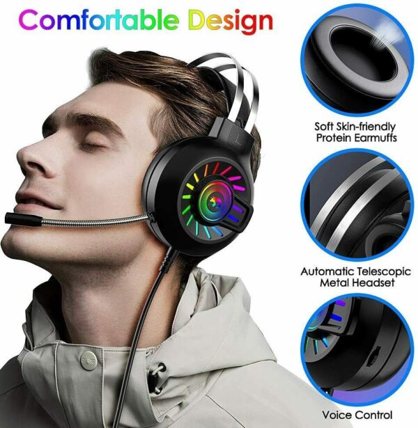 3.5mm Gaming Headset With Mic Headphone For PC Laptop Mac Nintendo PS4 Xbox One - Image 8