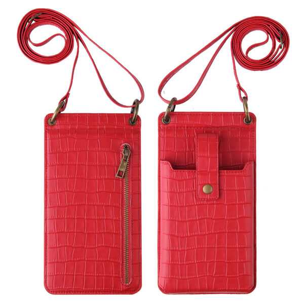 Multi-function Crossbody Bags For Mobile Phone Crocodile Pattern Wallet Card Holder - Image 8