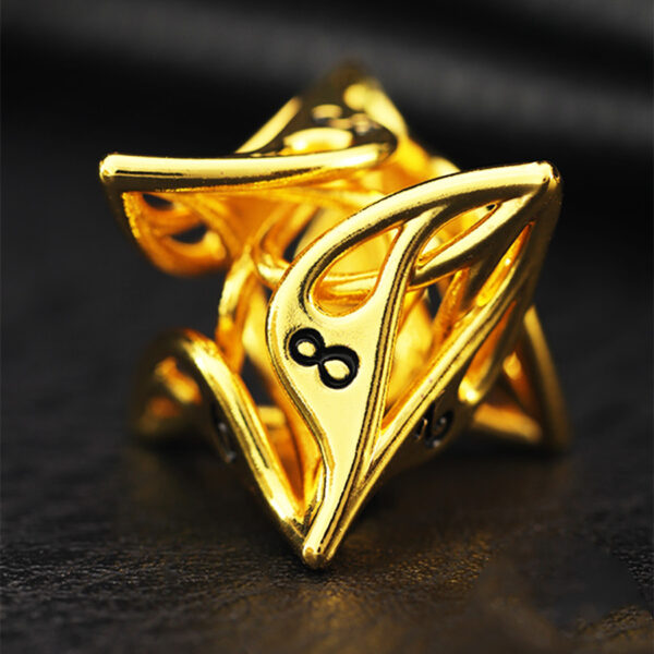 Brass Gold Leaf Cutout Board Game Digital Dice - Image 2