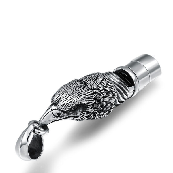 Sterling Silver Eagle Head Whistle Pendant - Image 5