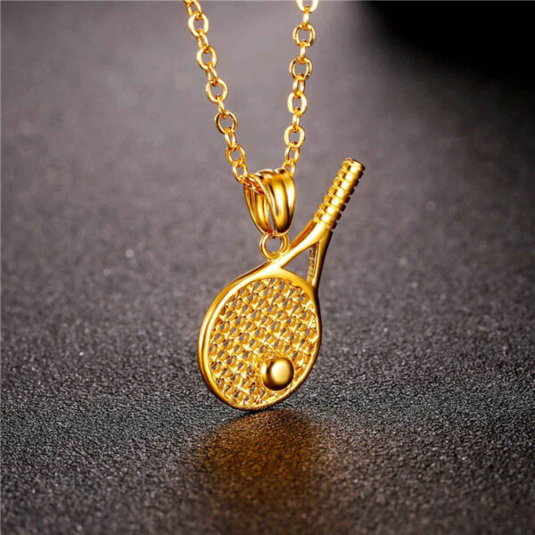 Stainless steel jewelry tennis racket necklace pendant - Image 2